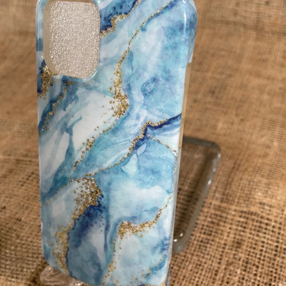 Blue & Gold Marble Case for iPhone PRO MAX